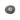 Round gray stone with a metal emblem on a white background