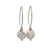 Pair of pearl earrings on a white background