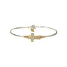 Bangle with a gold cross charm on a white background