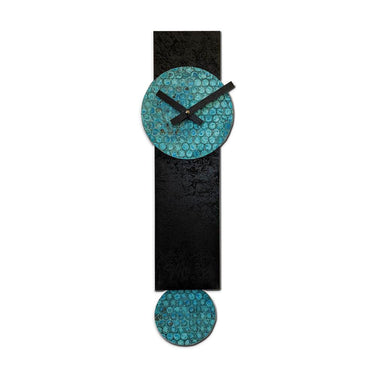 Narrow Pendulum Clock by Leonie Lacouette Wall Clocks Leonie Lacouette Clocks Blue Indigo Eclectic Treasures