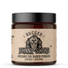Jar of Johnny & Lick's Organic Oil Based Pomade with a black lid on a white background
