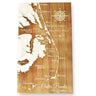 OBX Wood Wall Map in white