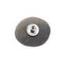 Round stone with a silver number '8' charm on a white background