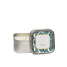 Peppermint & Eucalyptus Soy Lotion Candle in a tin with a decorative lid on a white background
