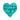 Turquoise heart-shaped object surface on a white background