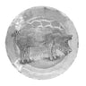 Decorative plate with a pig design on a white background
