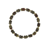Queen's Garden Bracelet with green and brown beaded design on a white background