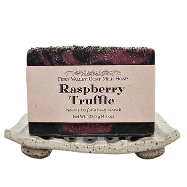 Handmade goat milk soap bar Raspberry Truffle fragrance
