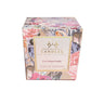Floral-patterned box of Creative Elements Candles' Rose of Sharon lotion candle on a white background