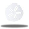 White Sand Dollar Metal Wall Art on a white background