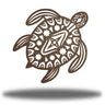 Decorative turtle Metal Wall Art with patterns on a white background