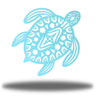 Decorative Metal Wall Art turtle with patterns on a white background