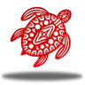 Red turtle Metal Wall Art item with white patterns on a white background