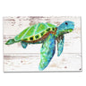 Sea Turtle Sea Glass Wall Art Hand Painted on Distressed Wood Wall Art Salty Signs Designs Eclectic Treasures
