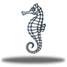 Black silhouette Seahorse Metal Wall Art on a white background