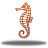 Brown Seahorse Metal Wall Art illustration on a white background