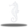 White Seahorse Metal Wall Art on a white background