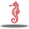 Red Seahorse Metal Wall Art on a white background