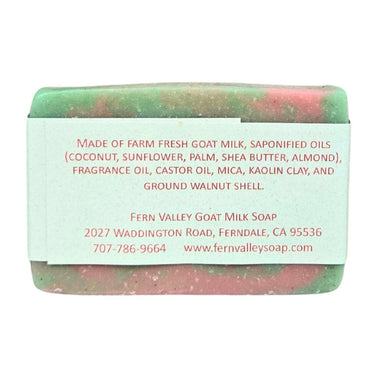 Fern Valley Exfoliating Goat Milk Soap with Kaolin Clay with label on a white background