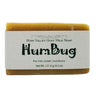 Bar of Natural goat milk soap with tea tree oil and peppermint soap with 'HumBug' branding on a white background