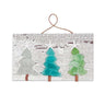 Three Mini Sea Glass Style Christmas Trees on Wood Plank Holiday Decor Salty Signs Designs Eclectic Treasures