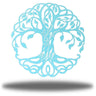 Decorative metal art piece with a tree design on a white background