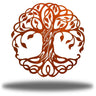 Decorative metal wall art with tree design on a white background