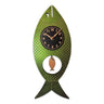 Wanda Wooden Fish Clock with Swinging Pendulum Wall Clocks Leonie Lacouette Clocks Iridescent Green Eclectic Treasures