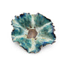Washed Ashore Beach Bowl with blue and green glaze on a white background