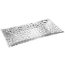 Rectangular glass tray with textured surface on a white background