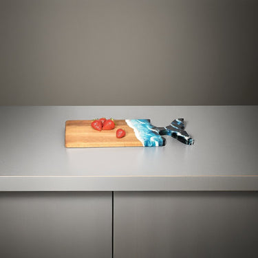 Whale Cheese Board Acacia Wood - Eclectic Treasures