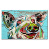 Whimsical Pig Sea Glass Colorful Wall Art Painting on Distressed Wood Wall Art Salty Signs Designs Eclectic Treasures