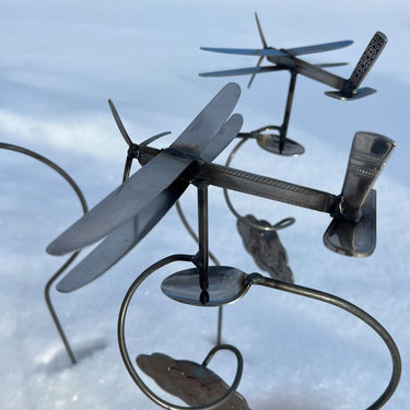 Da' Plane Silverware Kinetic Upcycled Garden Art - Eclectic Treasures