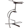Double Dragonfly Kinetic garden art made out of  recycled silverware on a white background