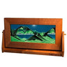Flowing Sand Picture Art Med. Turquoise In Alder Frame - Eclectic Treasures