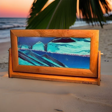 Tropical Sand Art Liquid Motion, Moving Sand Art Picture in Glass 3D
