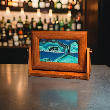 Bar Top Moving Sand Pictures Alder Ocean Blue Small