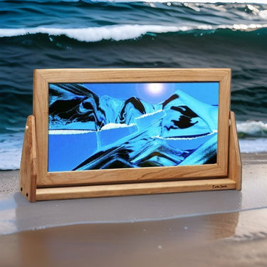 XX-Large Cherry Moving Sand Pictures liquid motion sand art with a beach background -  Eclectic Treasures